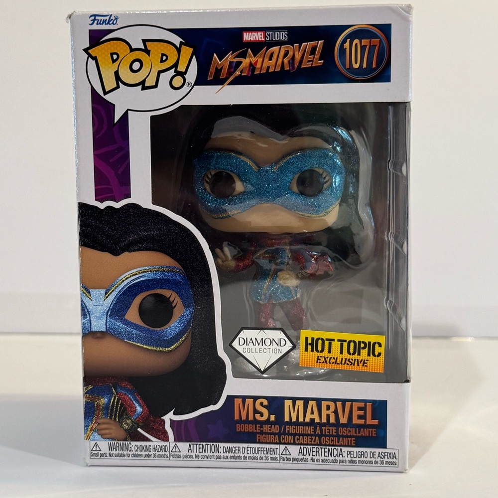 Funko Pop! Marvel: Ms. Marvel Diamond Glitter #1077 Hot Topic Exclusive In Hand